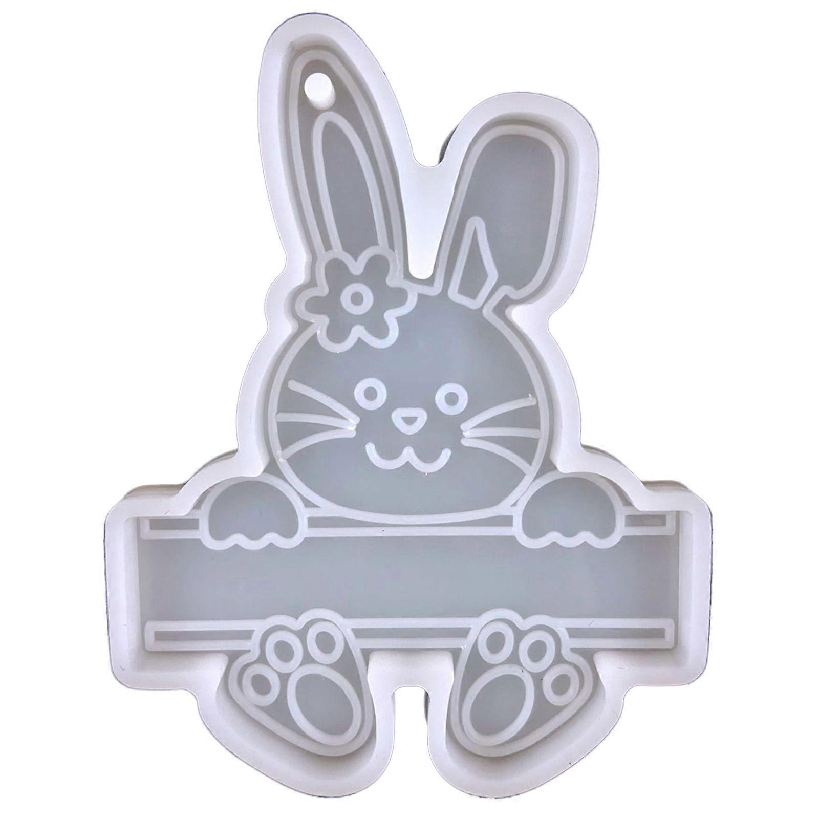  Easter Day Series Charms Resin Casting Mold Rabbit Keychain Decorative Mold