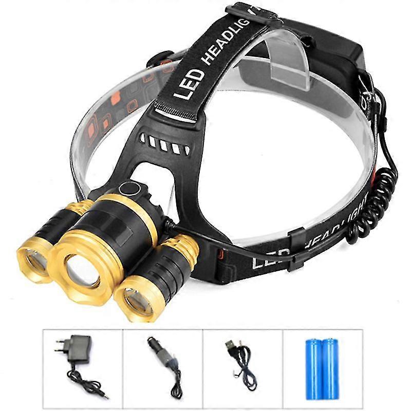 Zoom Led Headlamp Rechargeable Waterproof Headlamp