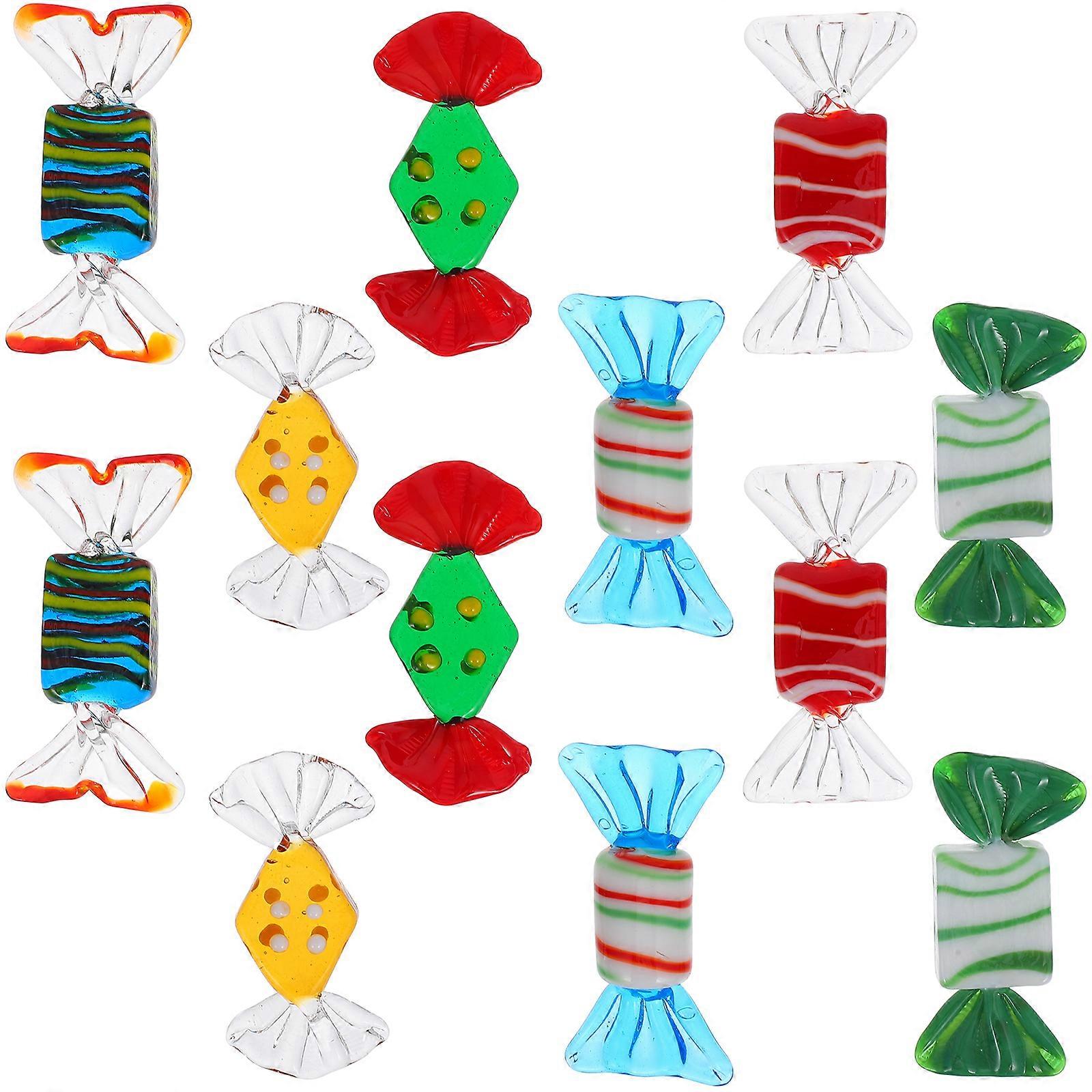 12Pcs Creative Candy Decor Glass Candy Desktop Decors Party Prop (Mixed Style)