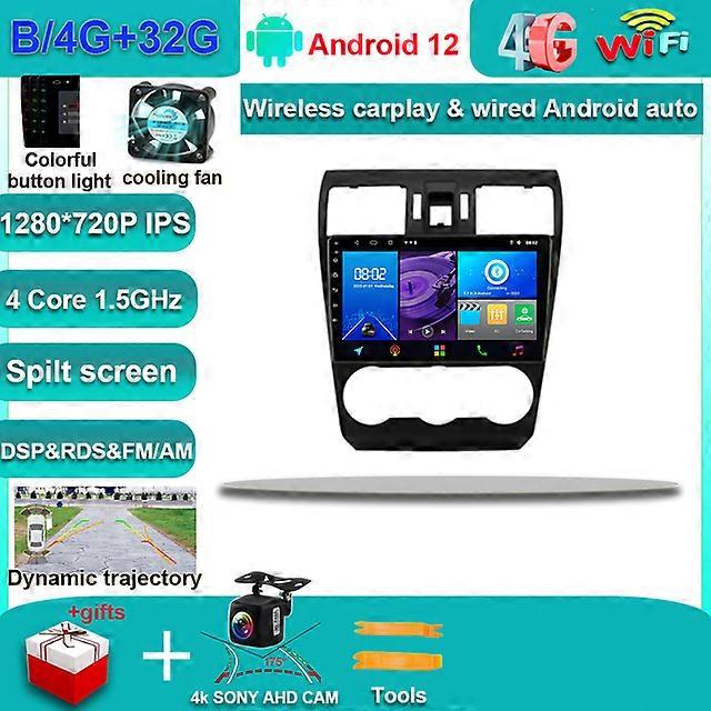 Android auto Android 12 Pour Subaru Forester XV WRX 2012-2015 Autoradio Lecteur multimédia Navigation Sans fil Carplay QLED IPS