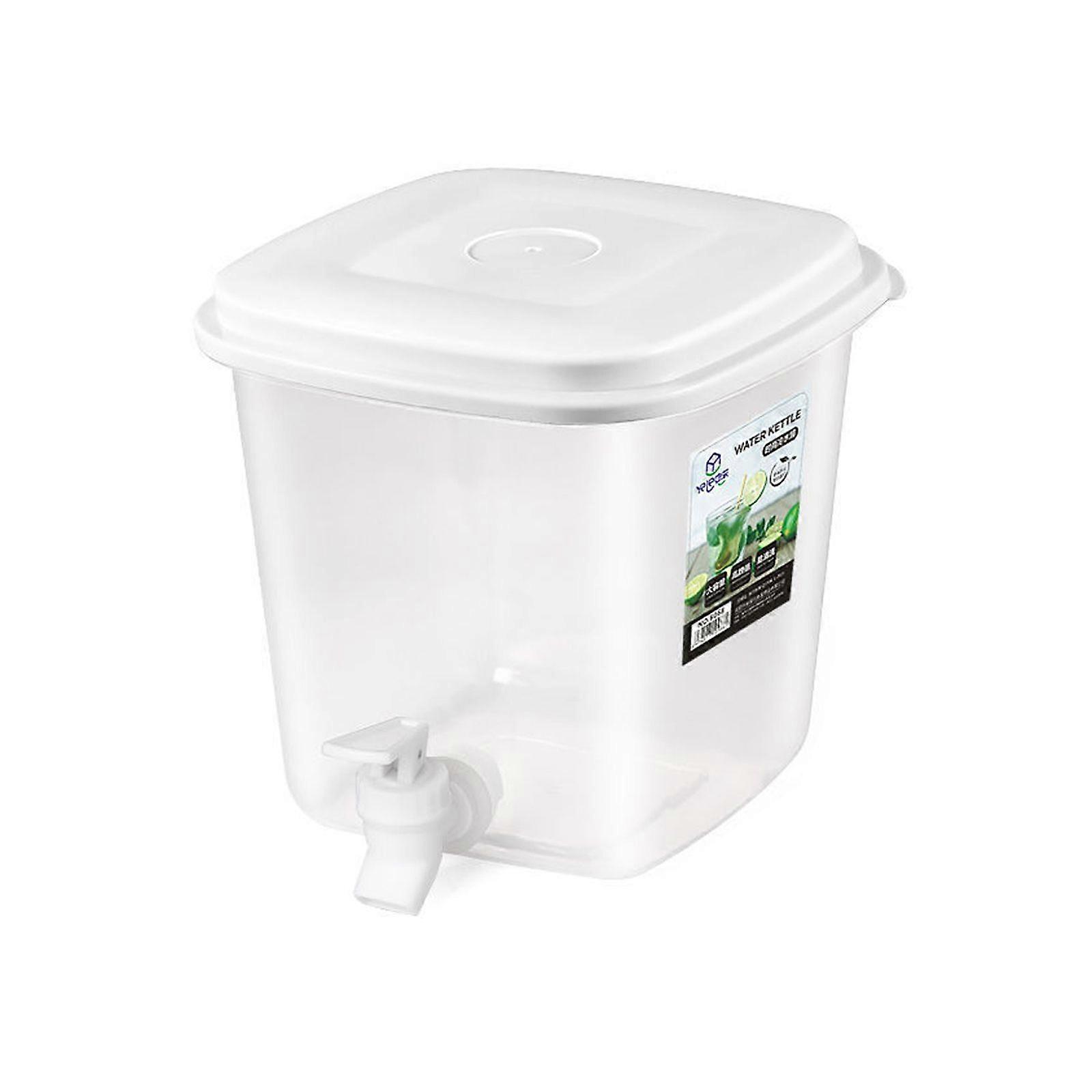3.5L Cold Water Jug Refrigerator Household Cooler Bucket - Square 3.5L with Lid and Faucet