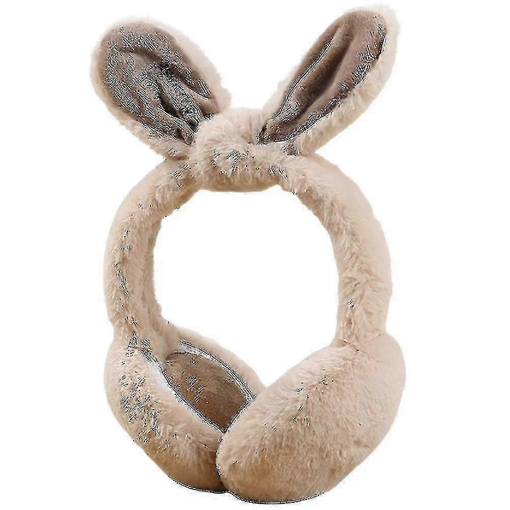 Cartoon Rabbit Ear Earmuffs, Warm Winter Cold-proof Plush Foldable Rabbit Shape Compact Niuniu