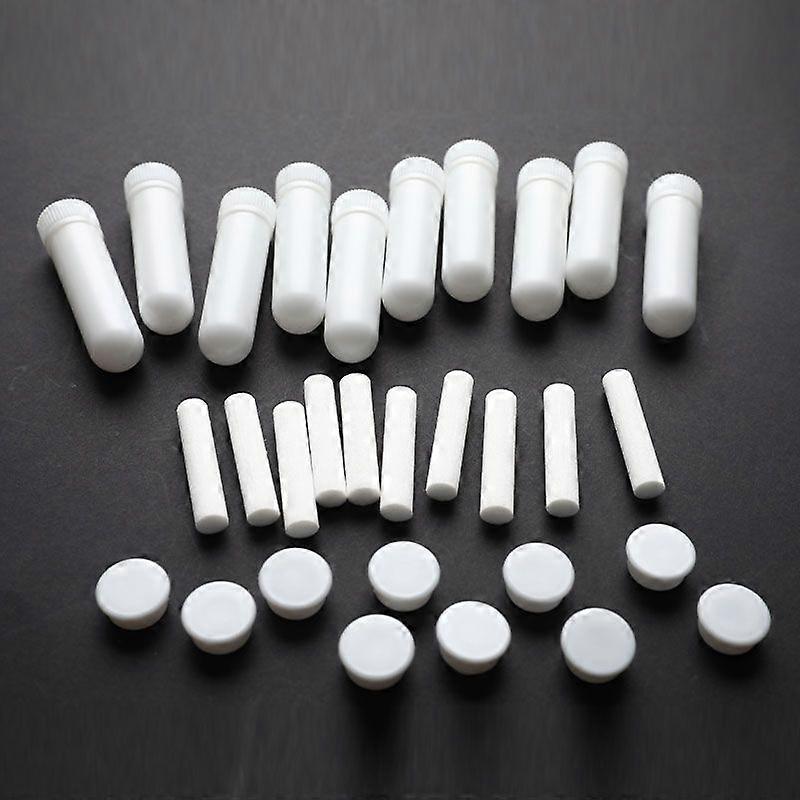 10 Sett Inhaler Stick Essential Oil Aromaterapi White Nasal Inhalator Rør Tom