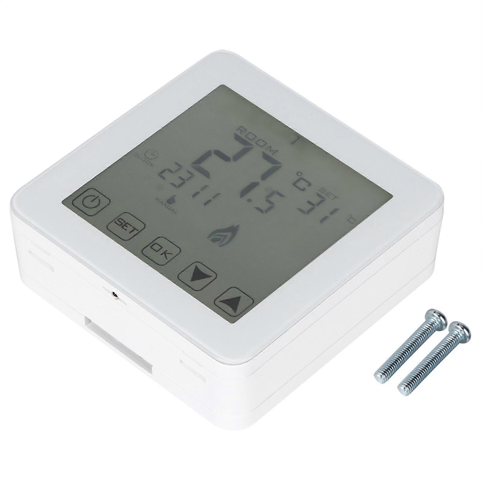 Vægmonteret programmerbar LCD-skærm Digital elektrisk varmetermostat Rumtemperaturregulator