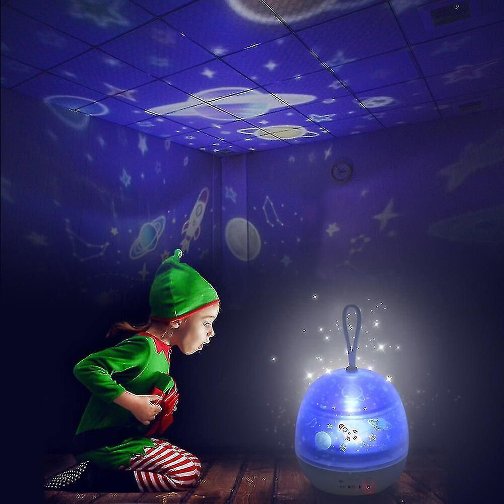 Starlight Usb Night Light, Led Unicorn Atmosphere Rotating, Can Change Four Modelswhite