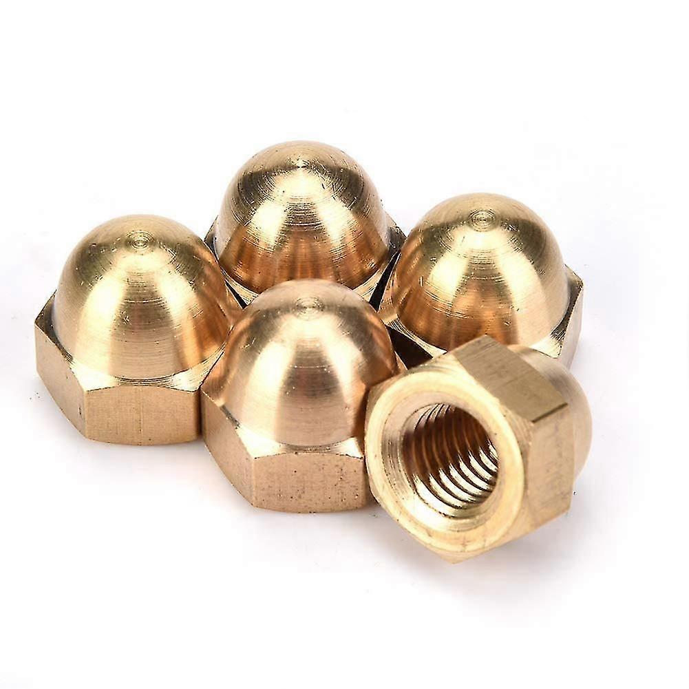 Brass Hex Cap Nut Set Brass Acorn Nut Kit Dome Head Cap Hex Nuts Set Vehicle Fasteners M3-m12 Fix Tires (m12)