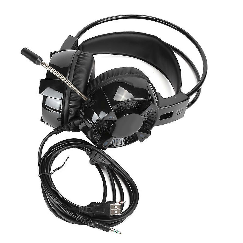 For PS4 Controller Gaming Headphone Noise Reduction Earphone with Microphone RGB Light