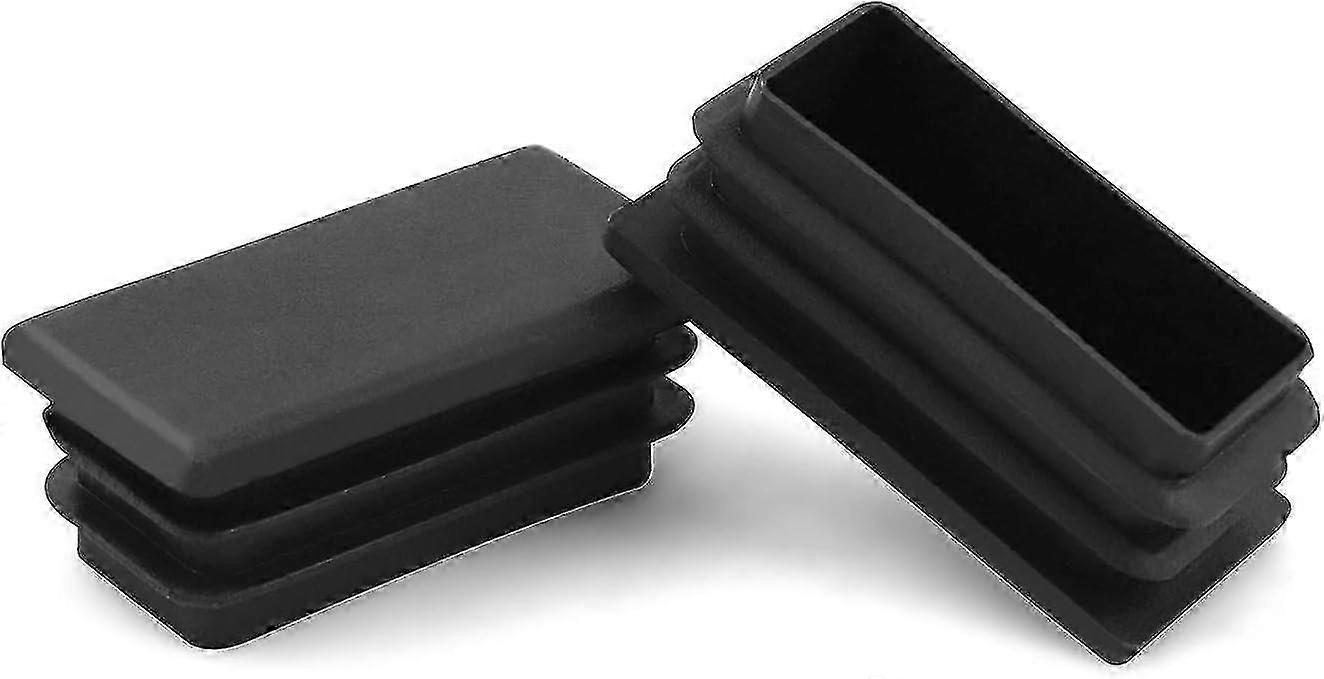 Square Plastic End Caps - Inner Plugs For Furniture Tubes, 1" X 2", 10 Pcs