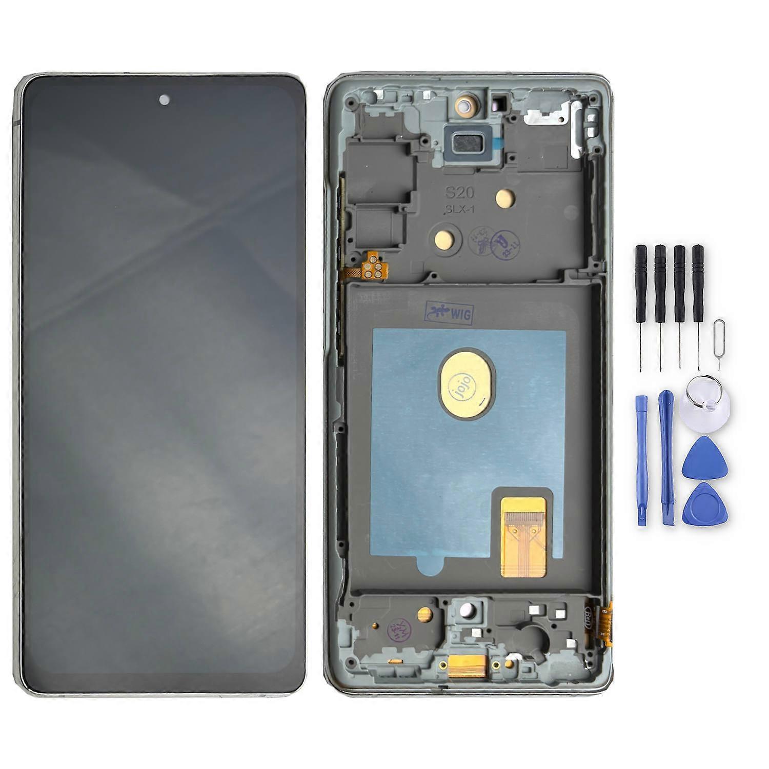 For Samsung Galaxy S20 FE Display Full OLED with Frame Unit Touch Spare Part Repair Silver