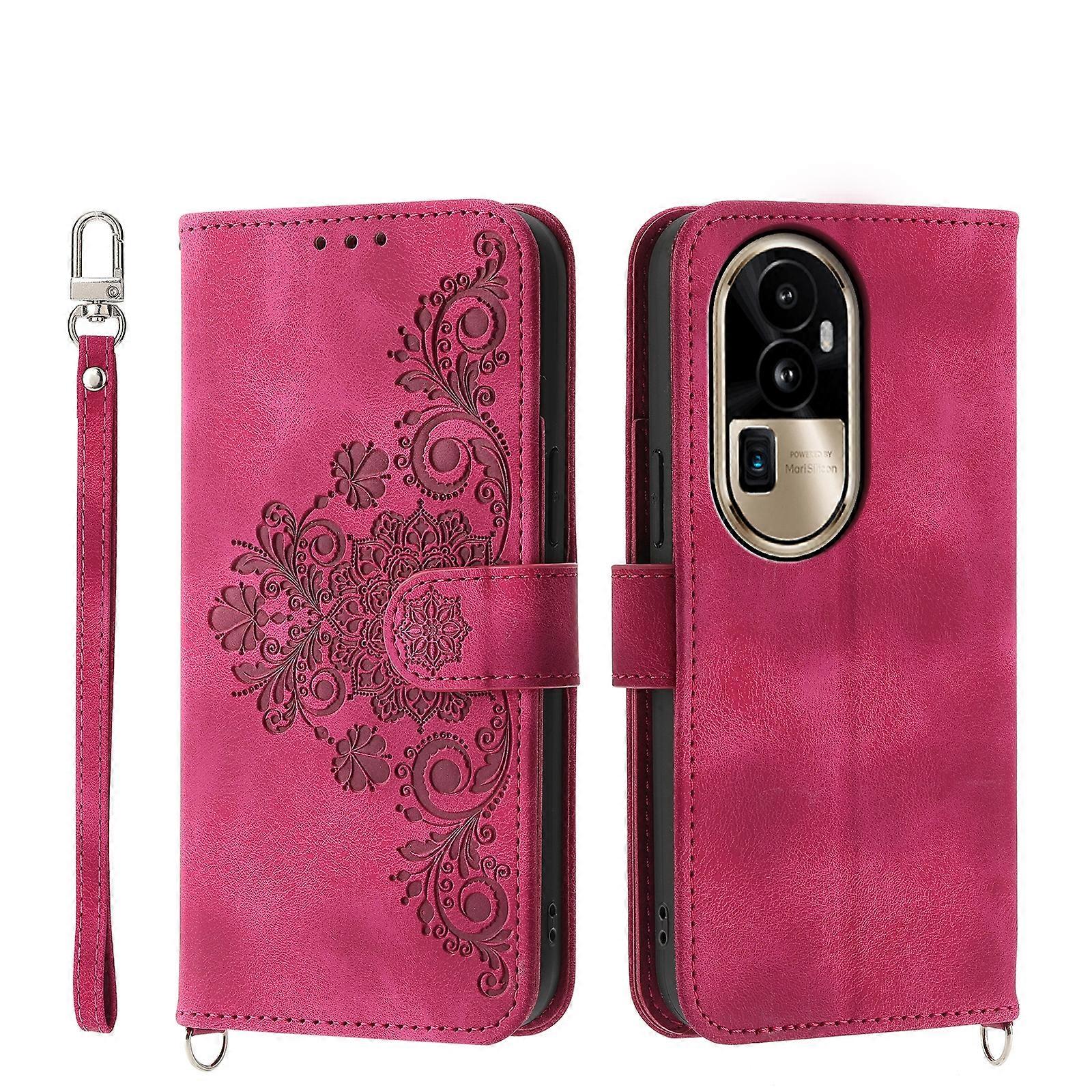 Skin Feel Flowers Embossed Wallet Leather Phone Case
