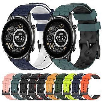 Til Xiaomi Haylou RT2 LS10 22mm Fodbold Mønster To-farvet Silikone Ur Band