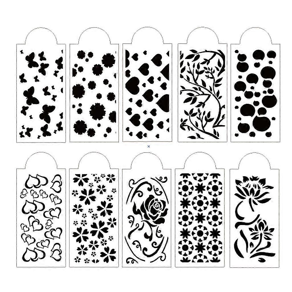 10pcs Diy Heart Rose Drawing Stencils Templates Embossing Paper Card Painting Scrapbooking Stamp Album Decor