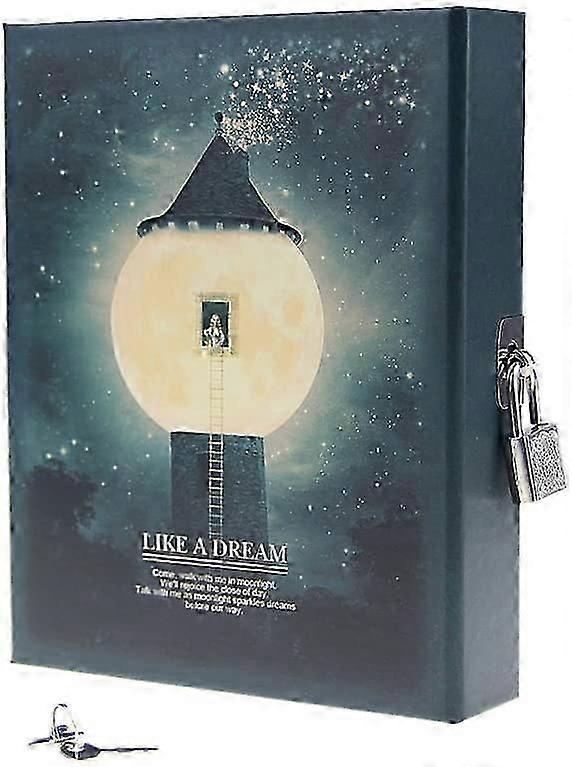 Secret Notebook Padlock Notebook Diary Notebook  Notepad Lock with Key Padlock Cardboard Gift Notepad for Keeping Keepsake and Memory (Lighthouse)