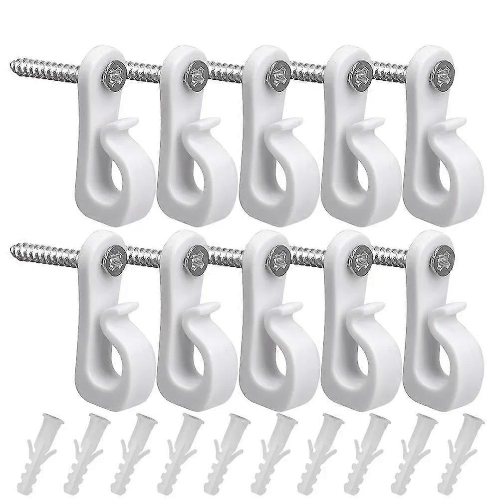 30/1Pcs Q Hanger Hooks for String Lights Hanging Multi-Purpose Plant Cabinet Ceiling Hook with Screw Home Holder Outdoor Supply
