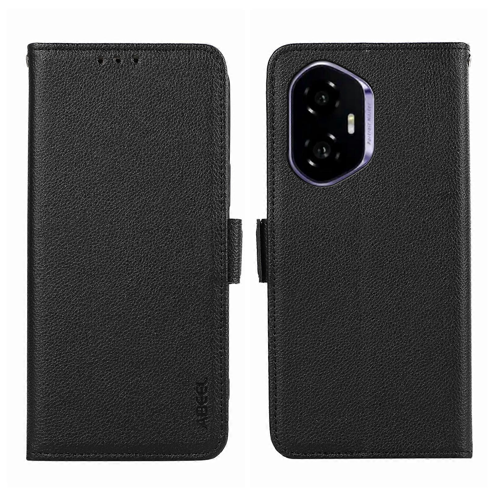 ABEEL Side-Magnetic Litchi Pattern Leather RFID Phone Case For Honor 400