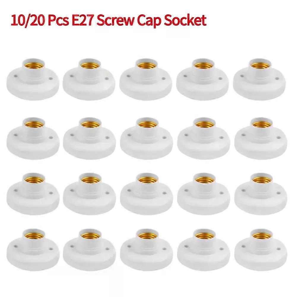 10/20 Pcs/lot E27 Screw Cap Socket White/Black Ceiling Light Lamp Bulb Fixing Base Stand Light Bulb Holder E27 Light Accessories