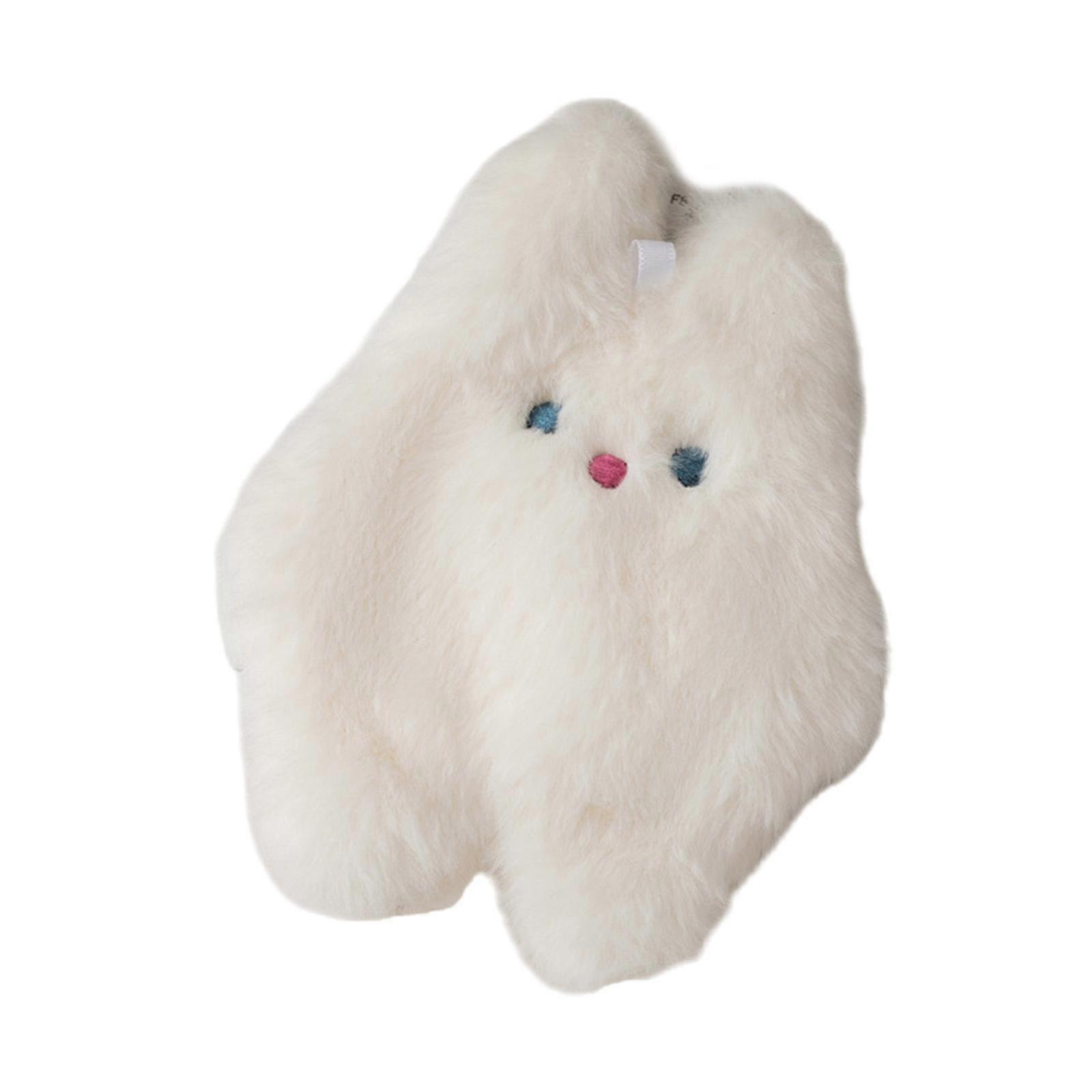 Plush Rabbit Coin Purse Mini Card Holder Lipstick Pouches Toiletry Storage Bag for Women Soft Multi Purpose Wallet White
