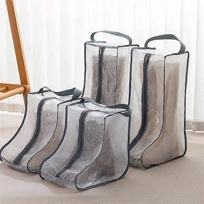 Women Tall&Short Boot Storage Bags, 2 large+2 small for Travel Black