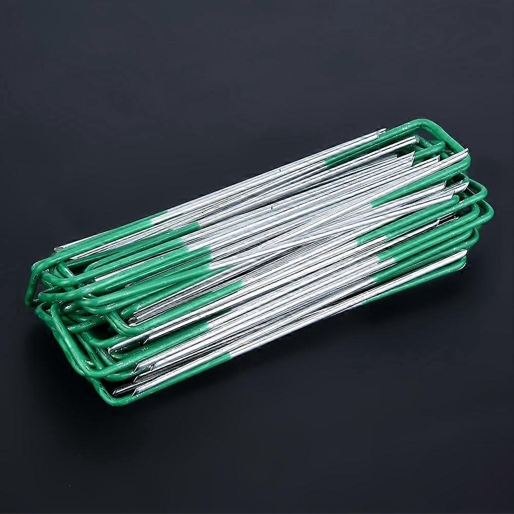 Pack of 100 U-shaped pegs for semi-green artificial grass, galvanized metal pegs, staples for weeding