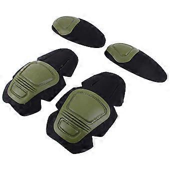 Sports Knee and Elbow Protectors Set Knee and Elbow Guards for Adult Teen Sports Outdoor Cycling Hunting Hiking  Khaki