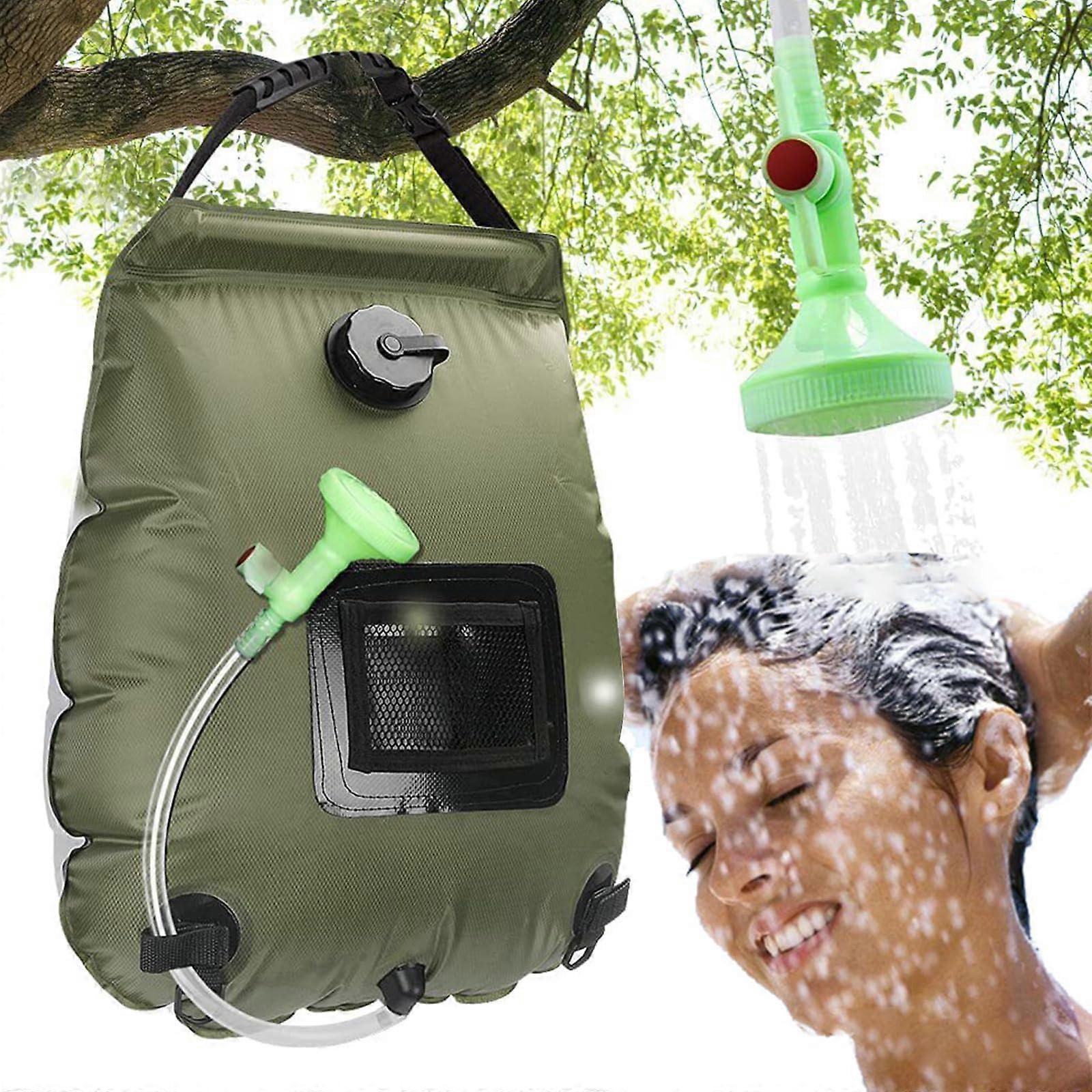 Solar Energy Shower Bag | 5 Gallon 20L Portable Solar Shower with Removable Hose for Camping and Outdoor Use
