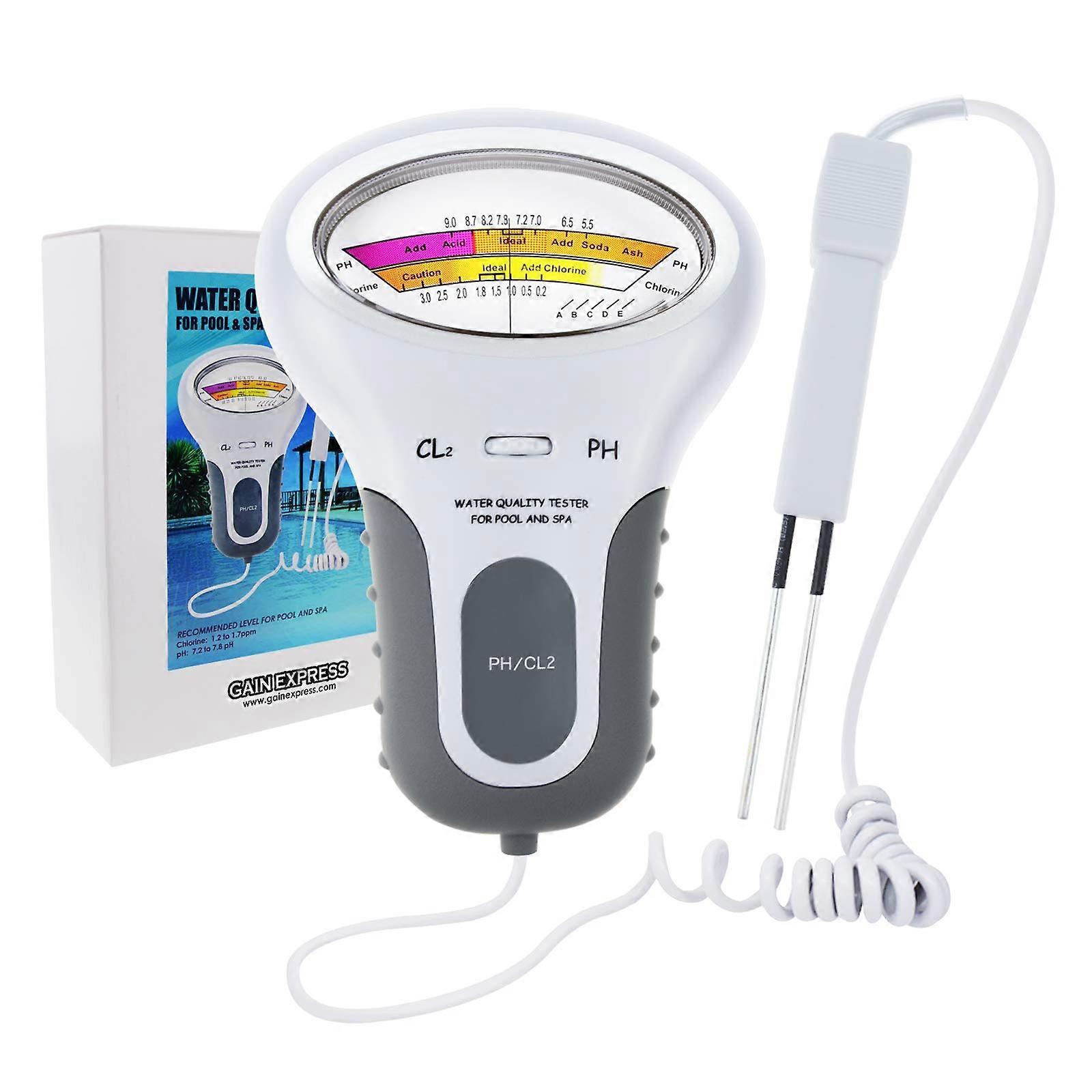 Chlorine and pH Meter Swimming Pool Test Kit for Water Quality Analysis, Dual CL2 Level Monitor for SPA Usage