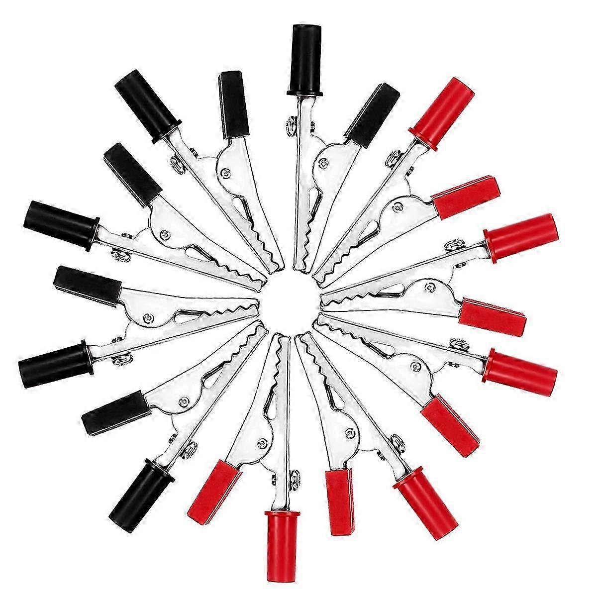 Alligator Clips Terminal Test Clamps - Red and Black, Small Metal, for Car Electrical Testing and Battery