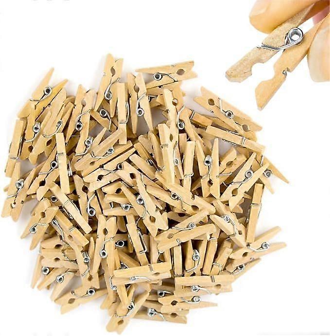 100x Mini Clips - Size 25mm Solid Wood Mini Clips (100x)