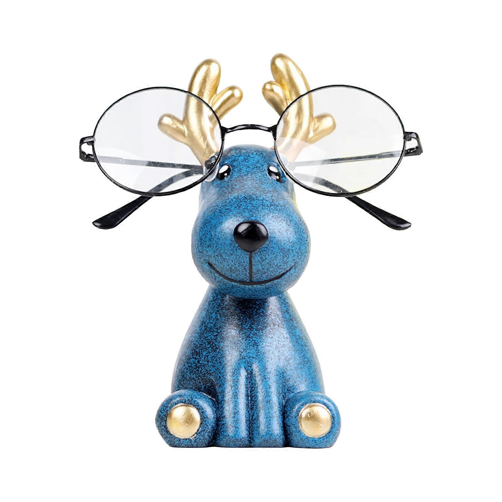 1pcs glasses stand decoration - Ping An deer elegant blue