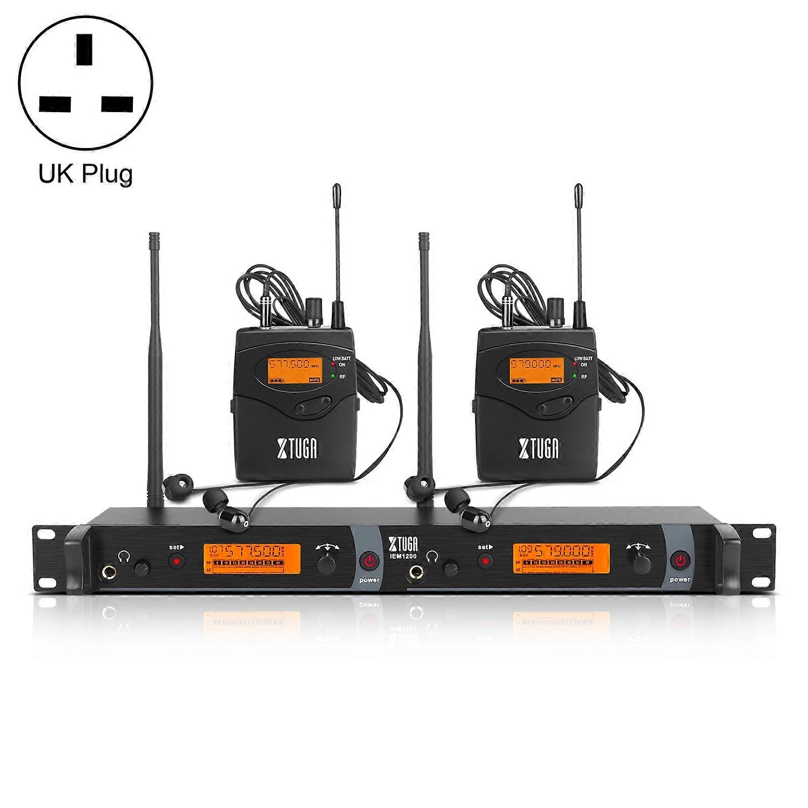 XTUGA IEM1200 Wireless Transmitter 2 Bodypack Stage Singer Système de retour intra-auriculaire