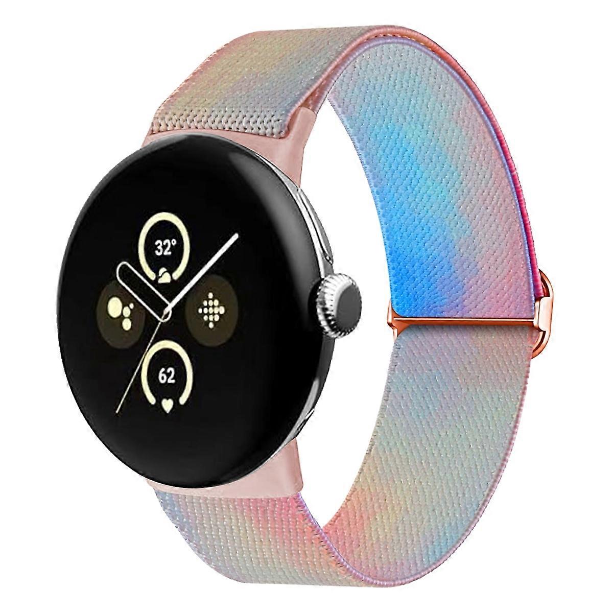 Målat färgglatt nylonarmband för Google Pixel Watch 2 / Pixel Watch