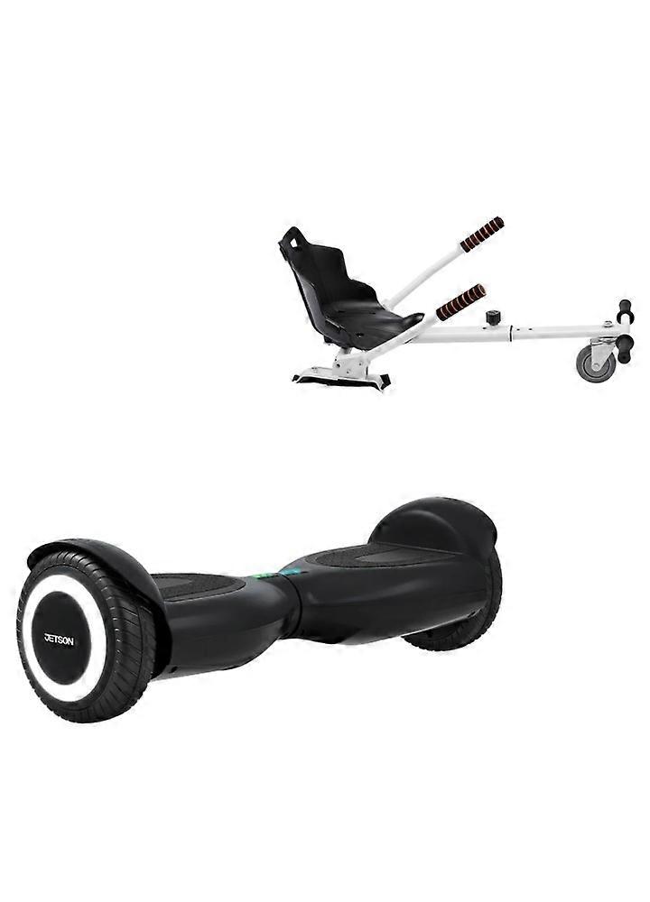 Hoverboard da 6,5 pollici con Hoverkart standard, Jetson Prism Black, gamma standard e sedile ergonomico bianco, bilanciamento intelligente