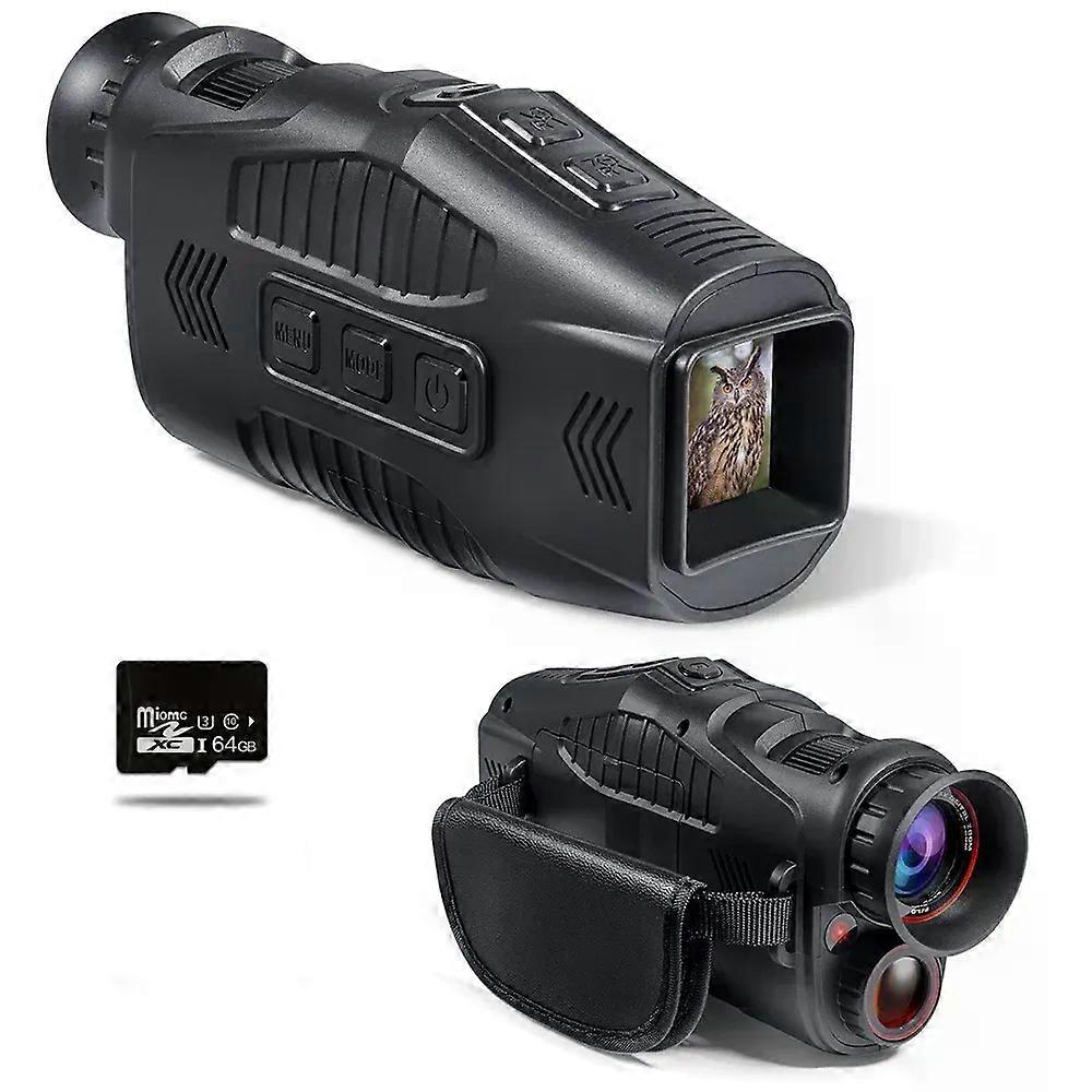 1080P HD Monocular Night Vision Device Rechargeable Infrared 5x Digital Zoom Goggles Hunting Camping Telescope Outdoor Recording