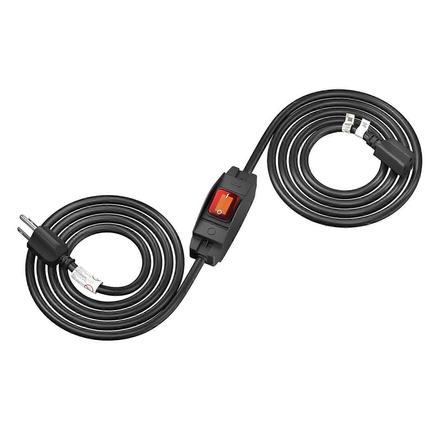 1875W Outdoor Extension Cord Switch with Black 10 Feet