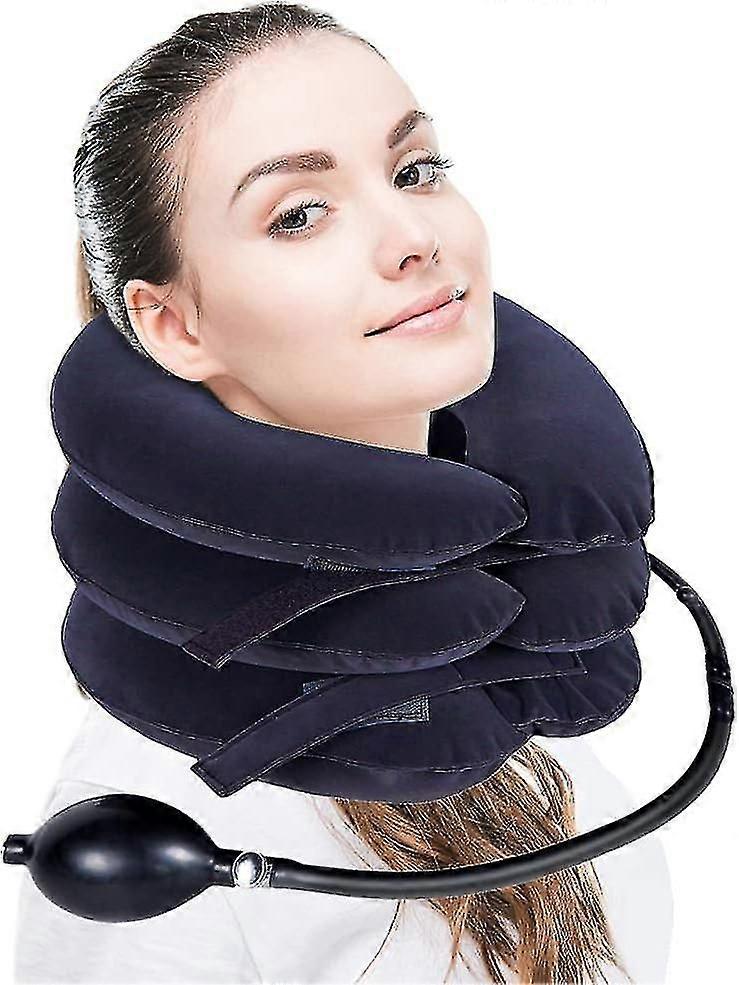Cervical Neck Traction Device And Instant Pain Relief, Collar Brace, Inflatable Adjustable Support & Stretcher For Spine Alignment Chronic,neck Pillow