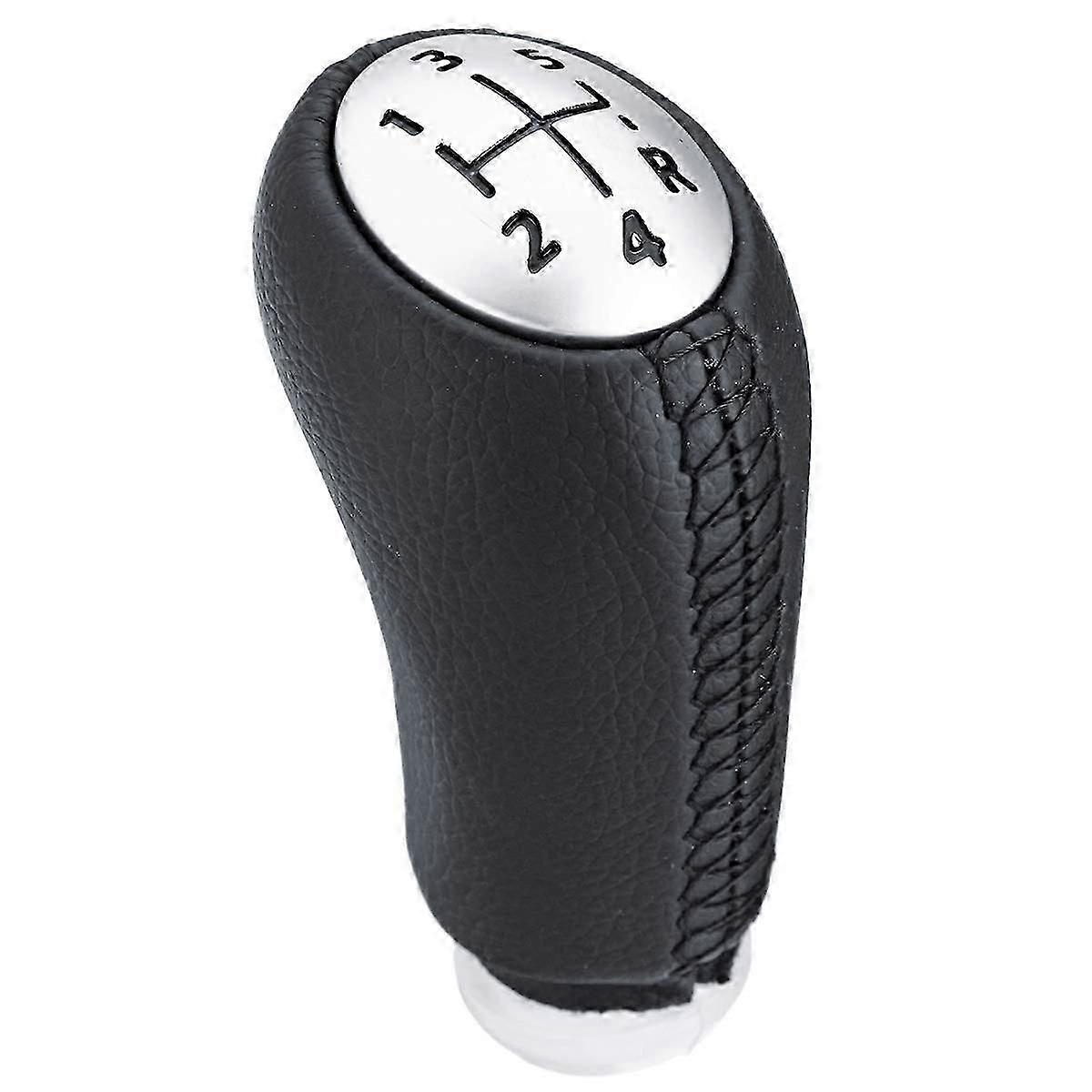 5 Speed Manual Gear Shift Knobs for Renault Clio III 2005-09, Megane 2 Laguna 2 2003-09, Clio 4 2012-19 Black Leather, with Adapter