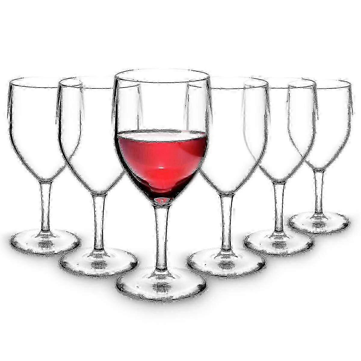 Premium Plastic Unbreakable Reusable Red Wine Glasses 100ml, Set Of 6
