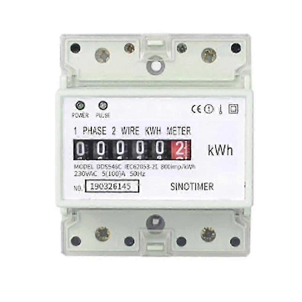 Electric Single Phase Two Wire Ac 220v 100a Energy Meter Kwh Counter Consumption Analog Electricity