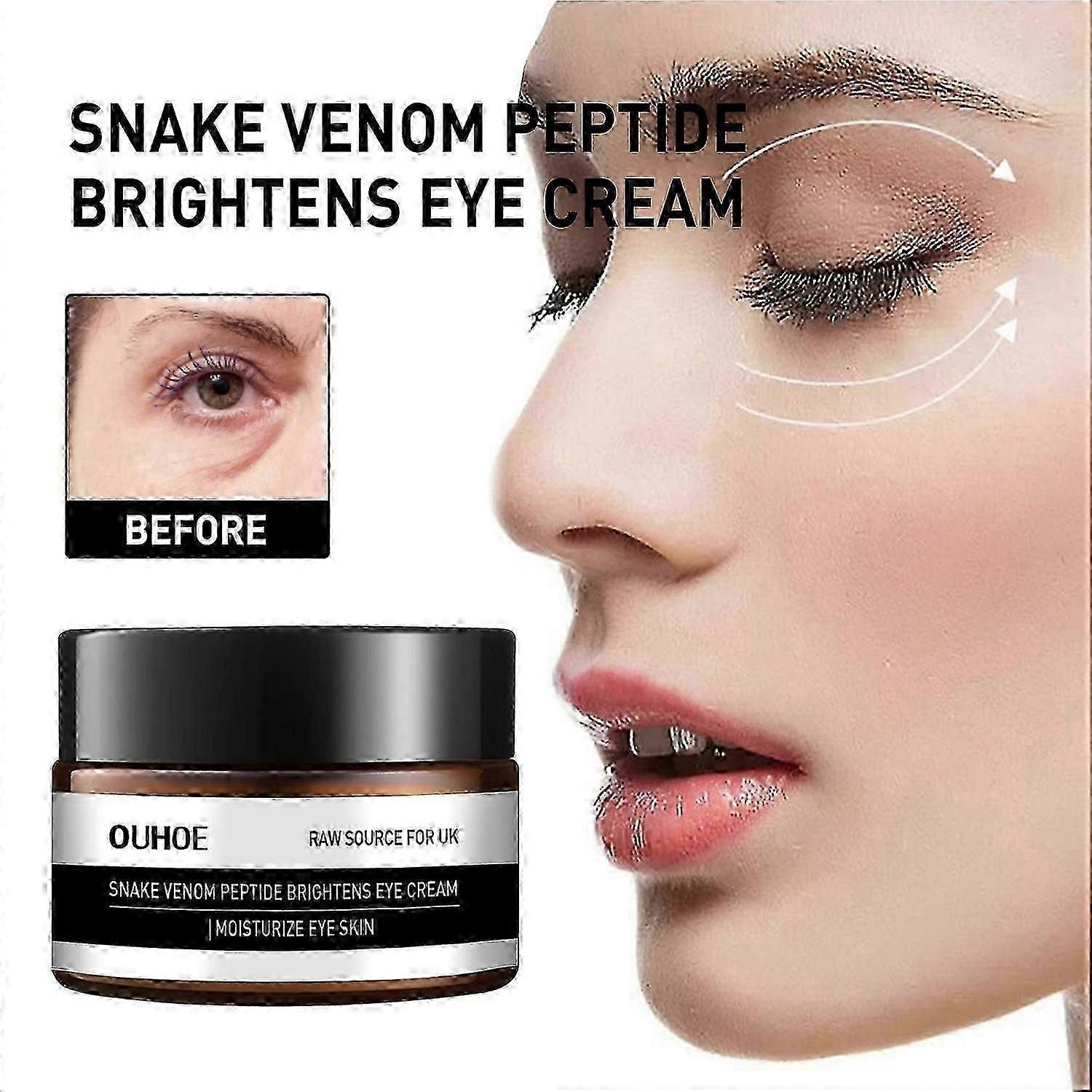 OUHOE Snake Venom Peptide Moisturizing Eye Cream, Reduce Fine Line Eye Bags Hydrating, Anti-Aging An