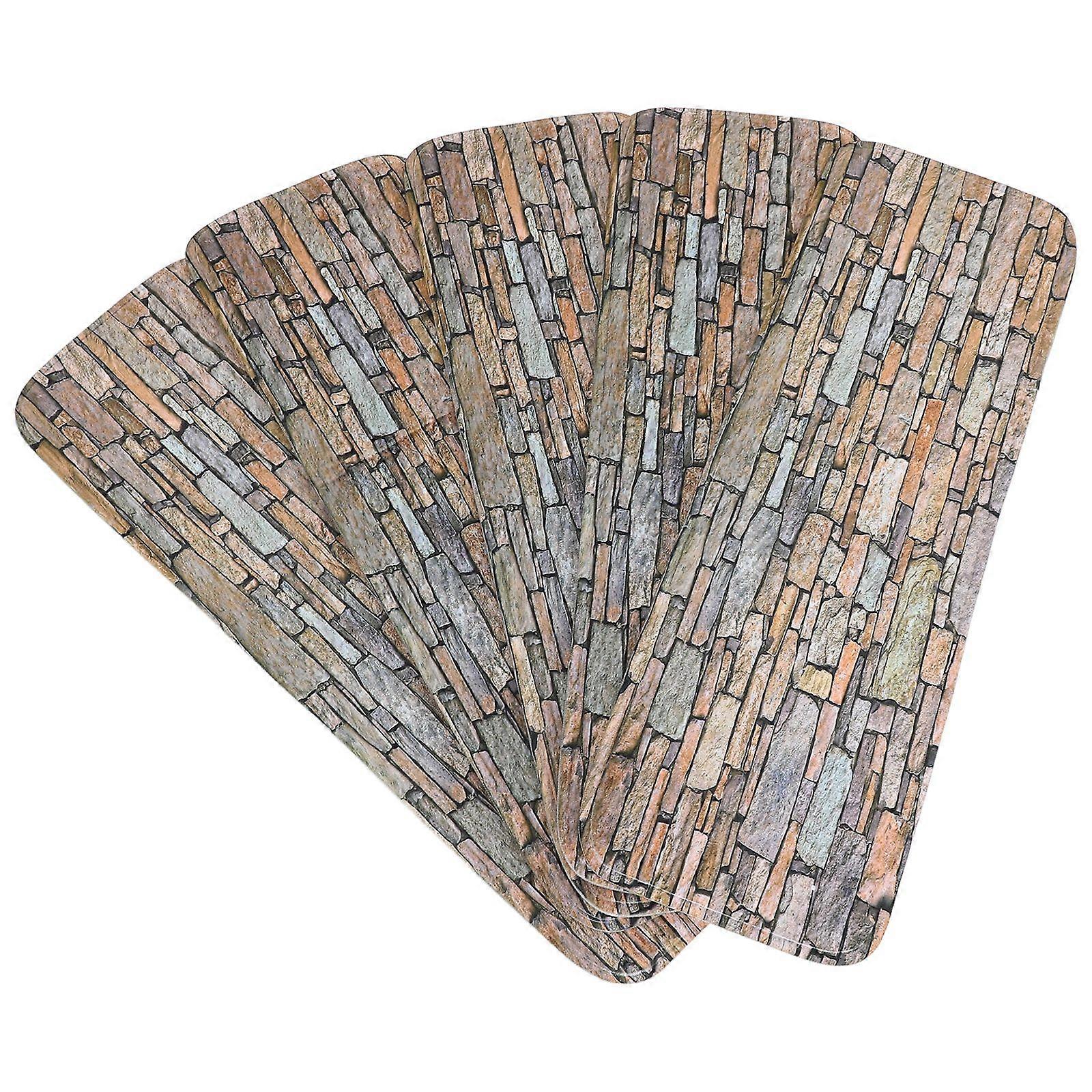 5pcs Non-slip Stair Carpet Treads Washable Stair Tread Mat with Adhesive Tape and Rubber Backing(Pattern 6)