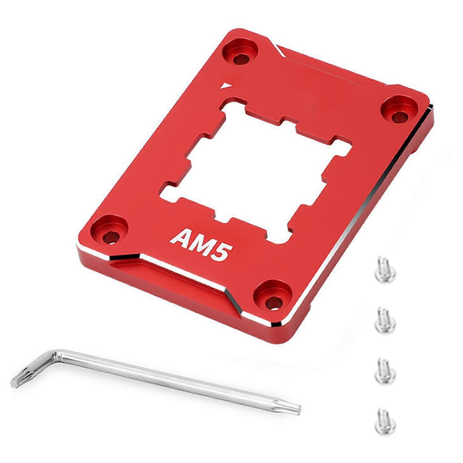 for AMD-ASF AM5 CPU Safety Fixed Frame All Aluminum Alloy Anti-Bending Bracket with Insulating Protective Foot Pad Red