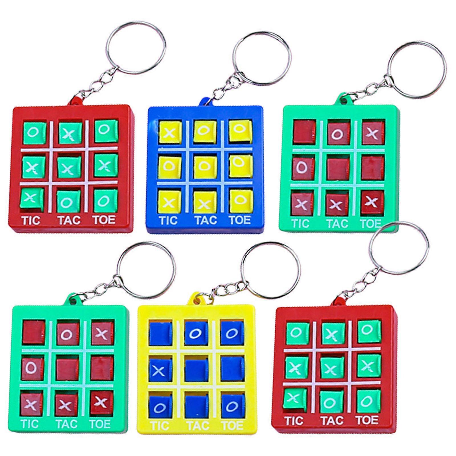 6Pcs Chess Game Keychains Rotating Party Puzzle Toy for Stress Relief and Entertainment Puzzle Game Keychain for Kids