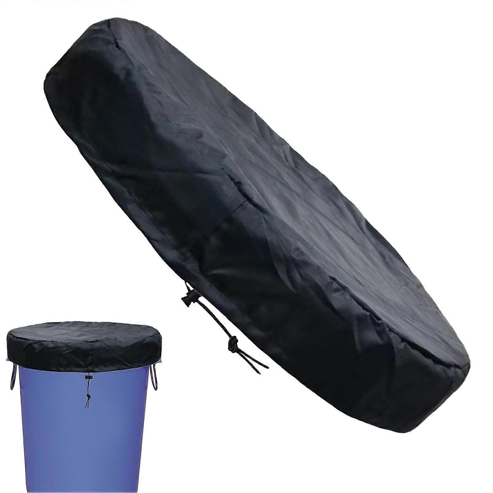 Gallon Bucket Lid Cover With Drawstring, Adjustable Rain Barrel Cover For Garden Outdoor