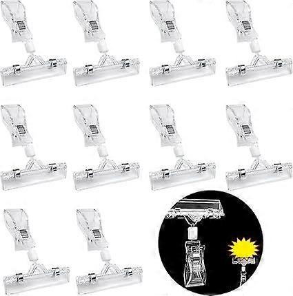 10 Pieces Plastic Rotating Clip, Price Tag Holder Clear Rotating Price Tag Clips Store Display Price Label Display Stand Desk Clamp Holder