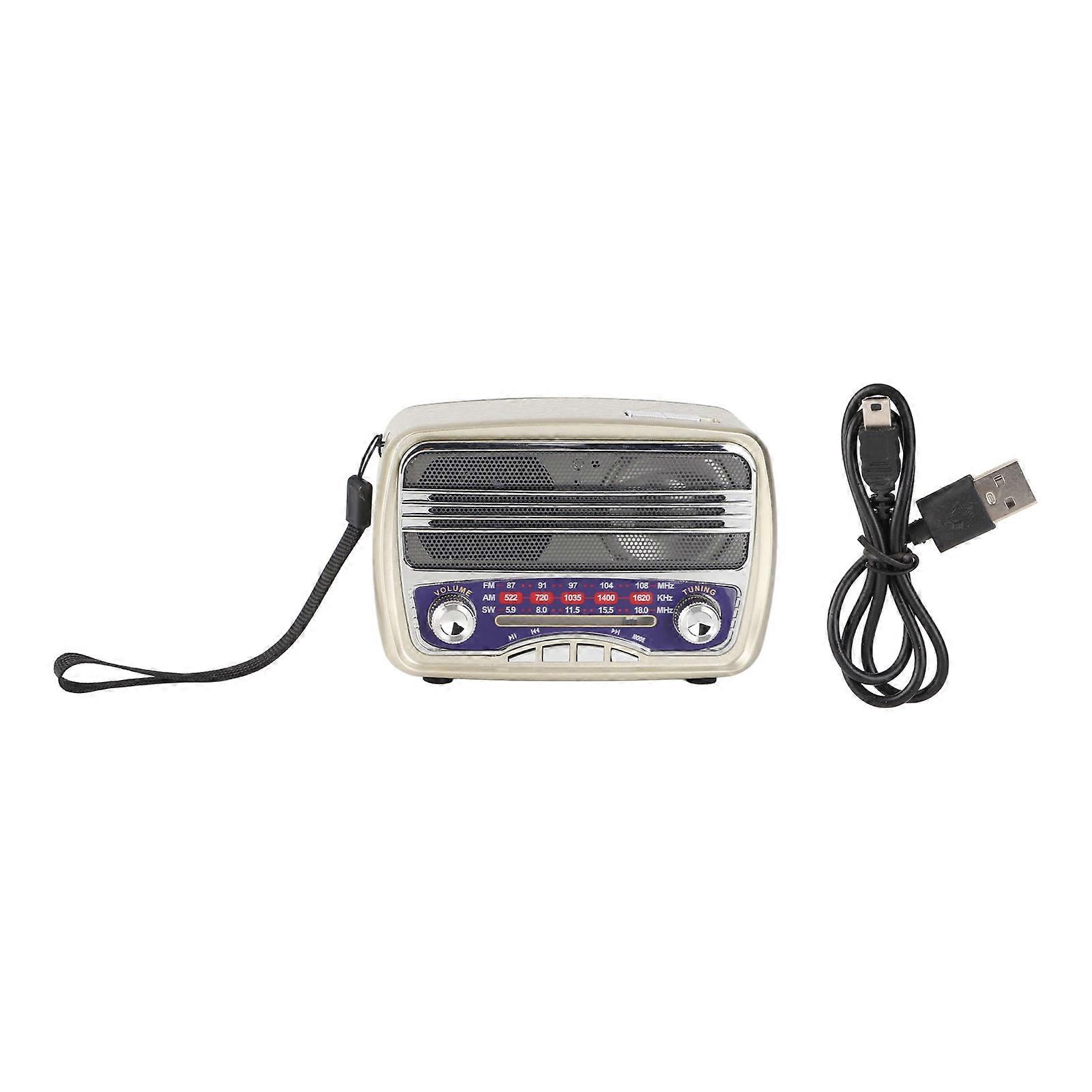 Retro Bluetooth Speaker with FM AM SW Radio, Excellent Reception, Portable for Outdoors