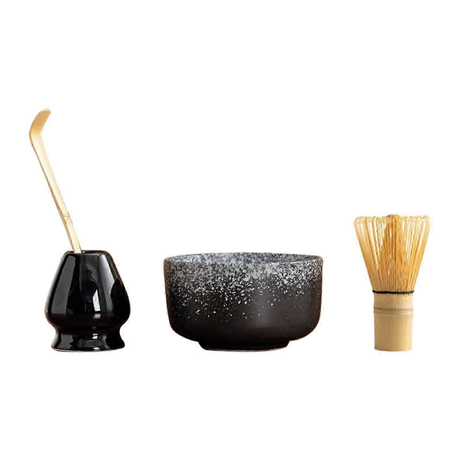 4Pcs Japanese Matcha Set Porcelain Handmade Ceremonial Kit Tea Accessories Matcha Utensils Kit for Table Holiday Office Home