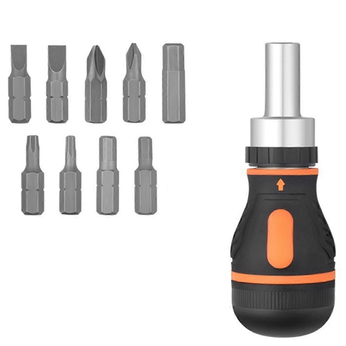 9 in 1 Adjustable Ratcheting Screwdriver Set Magnetic Nut Driver Tools Multifunctional Repair Hand