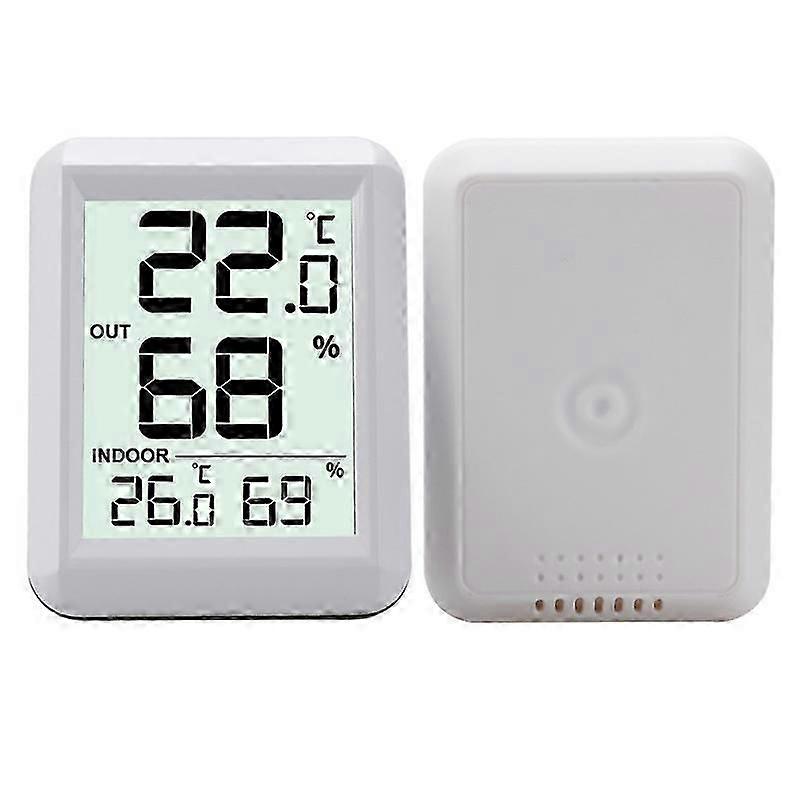 Indoor and Outdoor Thermometer, Connected Thermometer with Wireless Outdoor Sensor, Digital Hygrometer Thermometer with Large LCD Display, / Switch