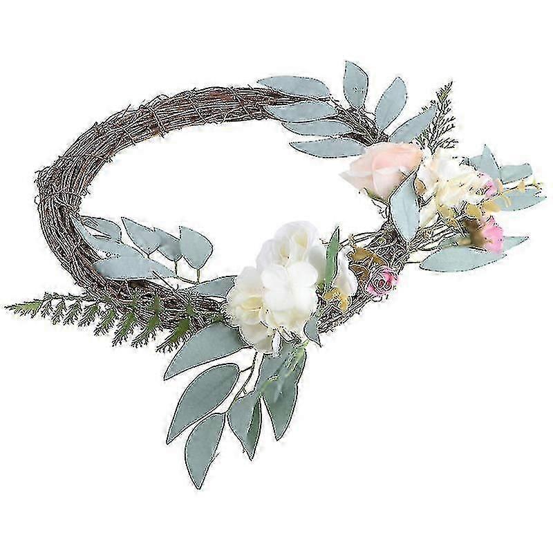 35X30cm 녹색 화환 및 화환 1pc 장식 화환 가정용 벽 화환 장식 웨딩 Wreat