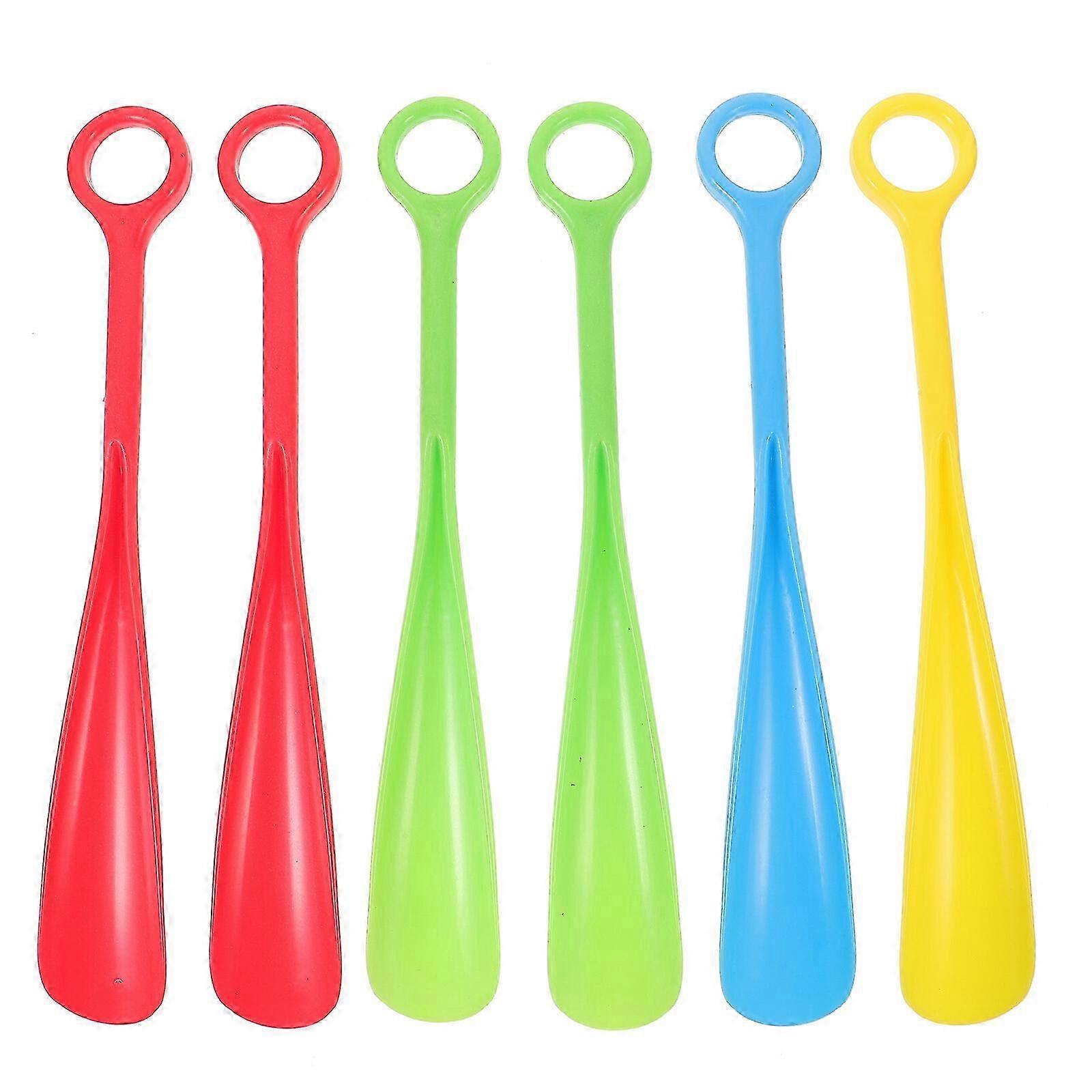 6pcs Shoe Horns for Elderly & Disabled - Assorted Colors - 29.5X4cm